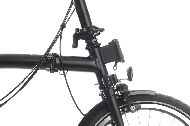 Brompton C Line Mid Bar 6 Speed Bike with rack in Matt Black-6